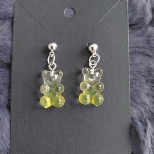 Resin Yellow Gummy Bear Earrings